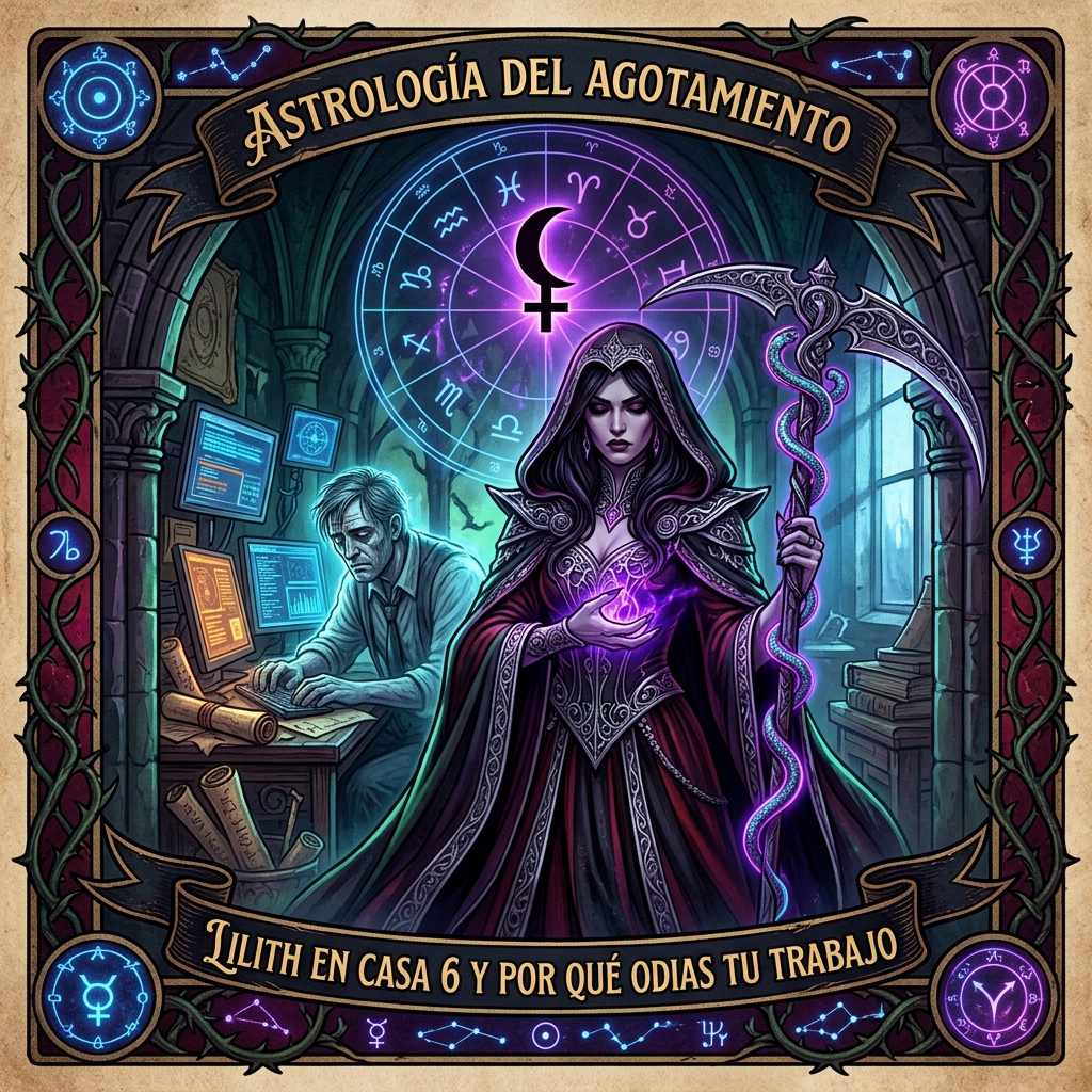 Astrología del Agotamiento: Lilith en Casa 6 y Por Qué Odias tu Trabajo