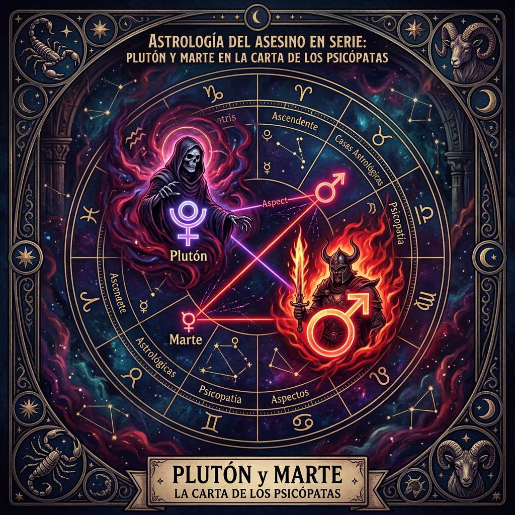 Astrología del Asesino en Serie: Plutón y Marte en la Carta de los Psicópatas