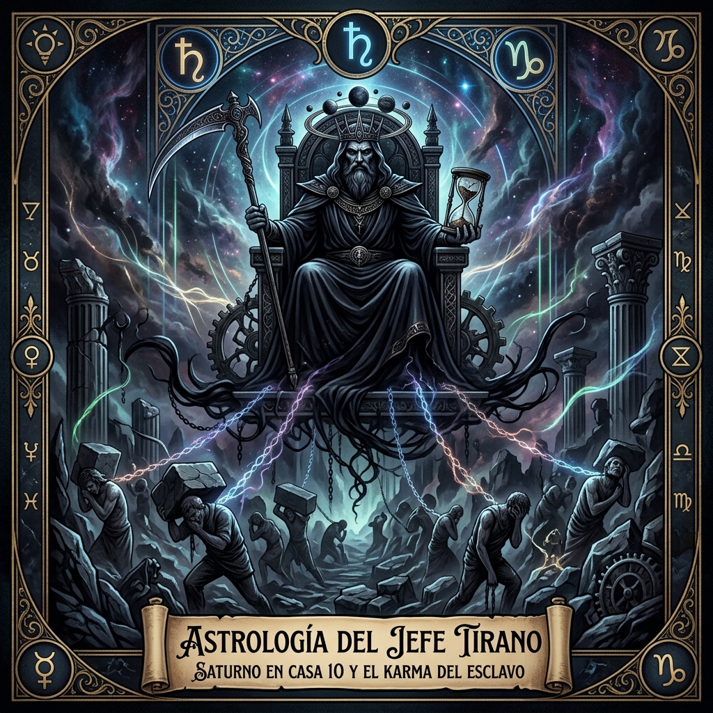 Astrología del Jefe Tirano: Saturno en Casa 10 y el Karma del Esclavo