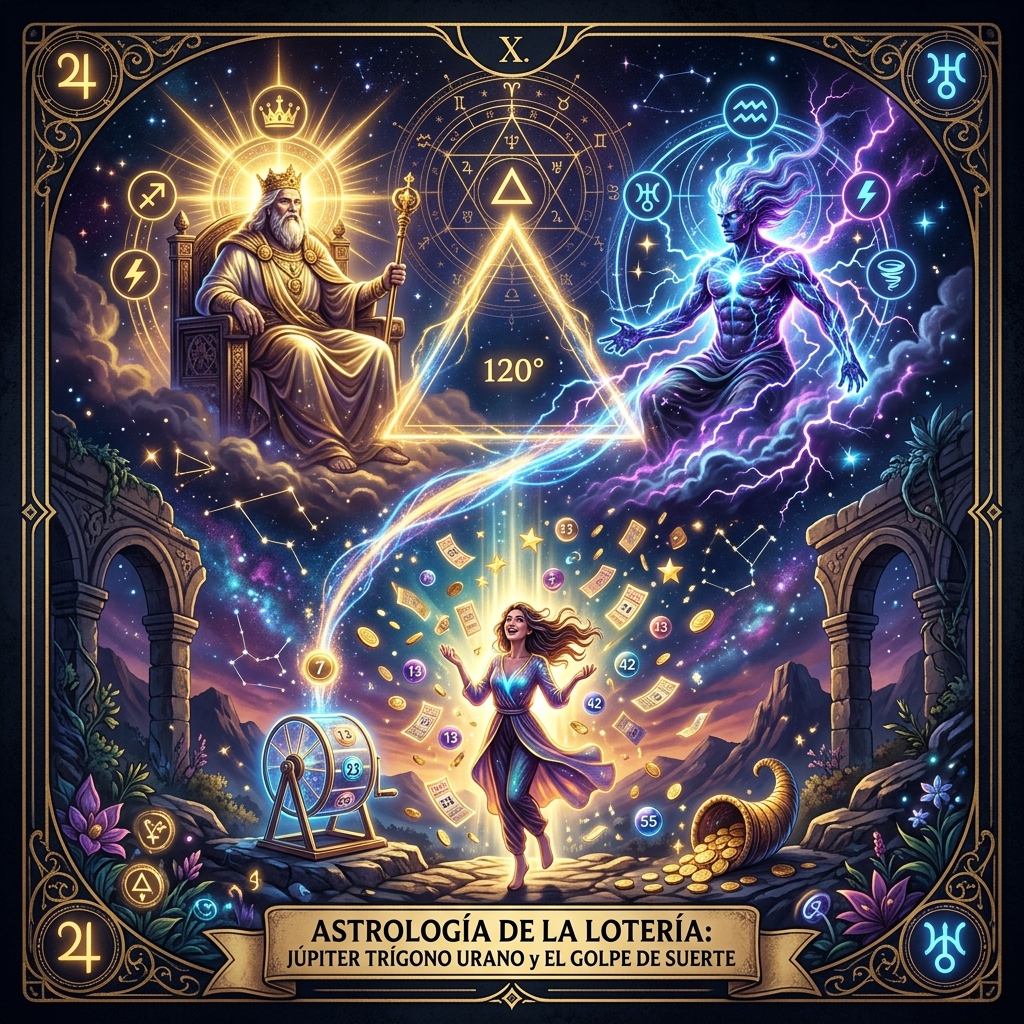 Astrología de la Lotería: Júpiter Trígono Urano y el Golpe de Suerte