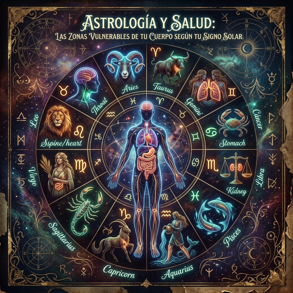 Astrología y Salud: Las Zonas Vulnerables de tu Cuerpo Según tu Signo Solar