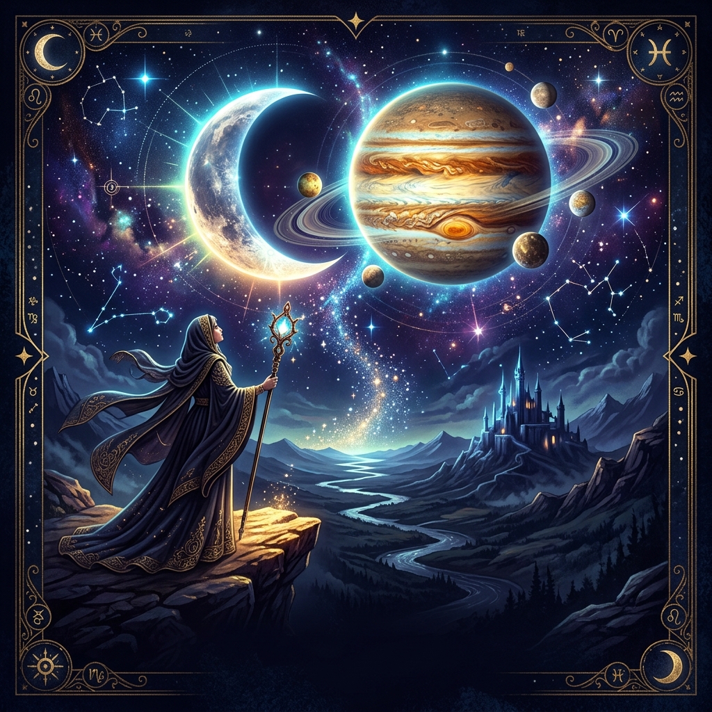 Conjunción Luna-Júpiter: Suerte Expansiva