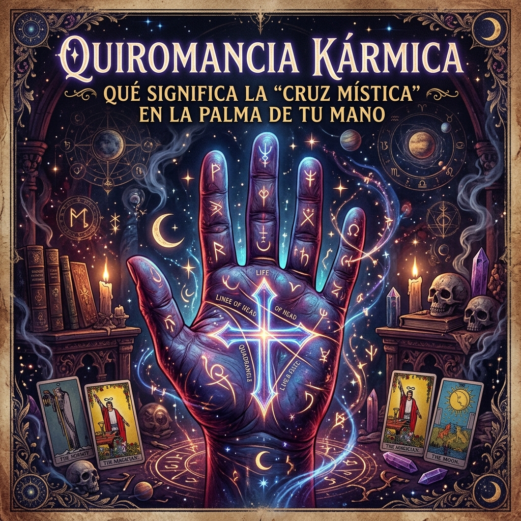 Quiromancia Kármica: Qué Significa la "Cruz Mística" en la Palma de tu Mano