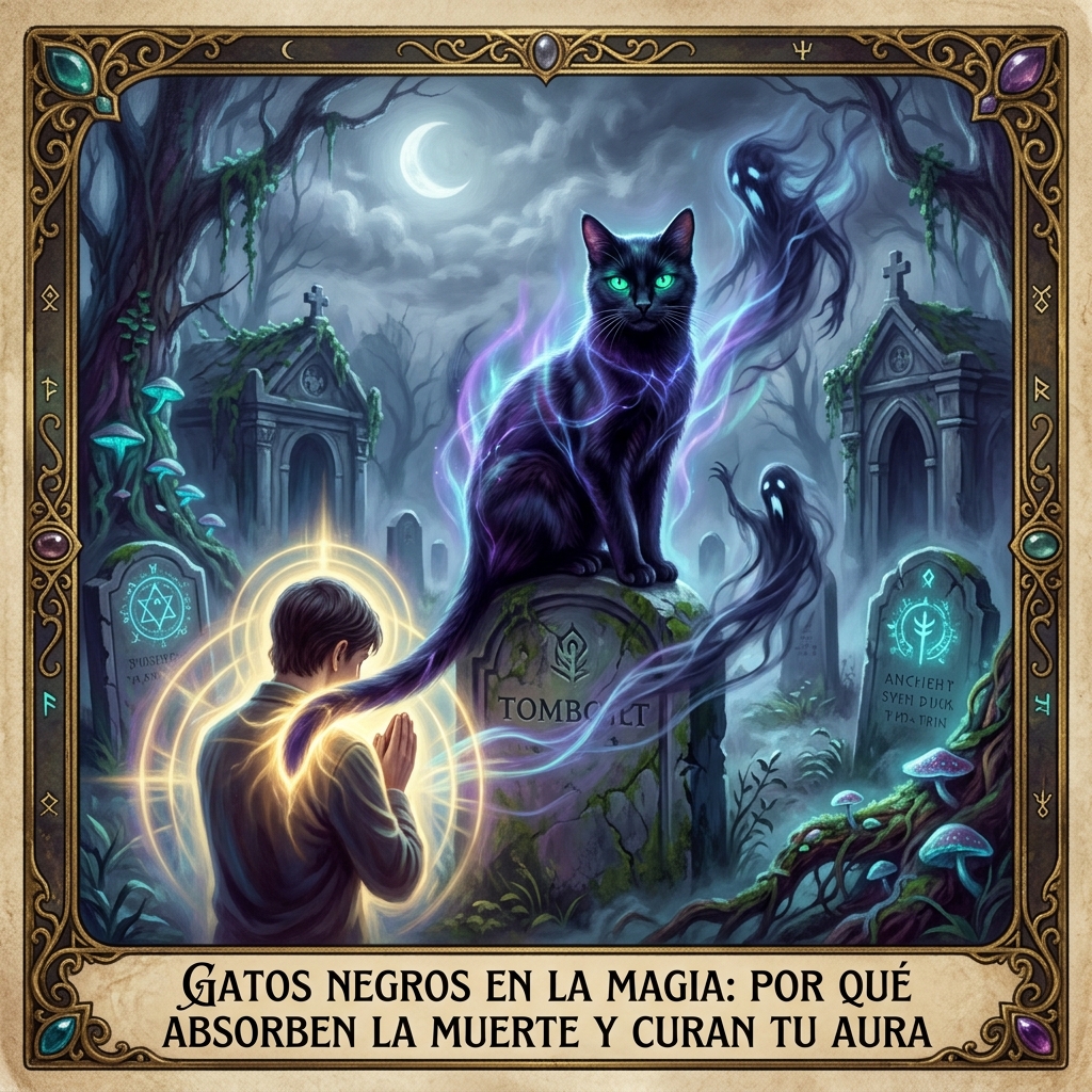 Gatos Negros en la Magia: Por Qué Absorben la Muerte y Curan tu Aura