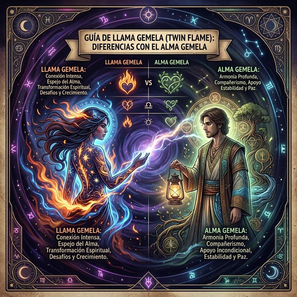Guía de Llama Gemela (Twin Flame): Diferencias con el Alma Gemela