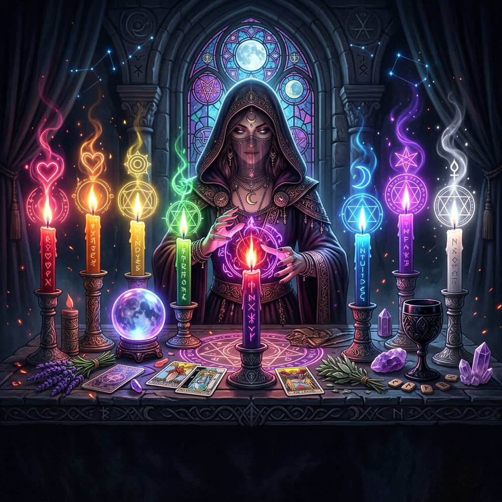 Magia con Velas de Colores: Qué Significa Cada Llama y Cómo Usarlas para Amarres
