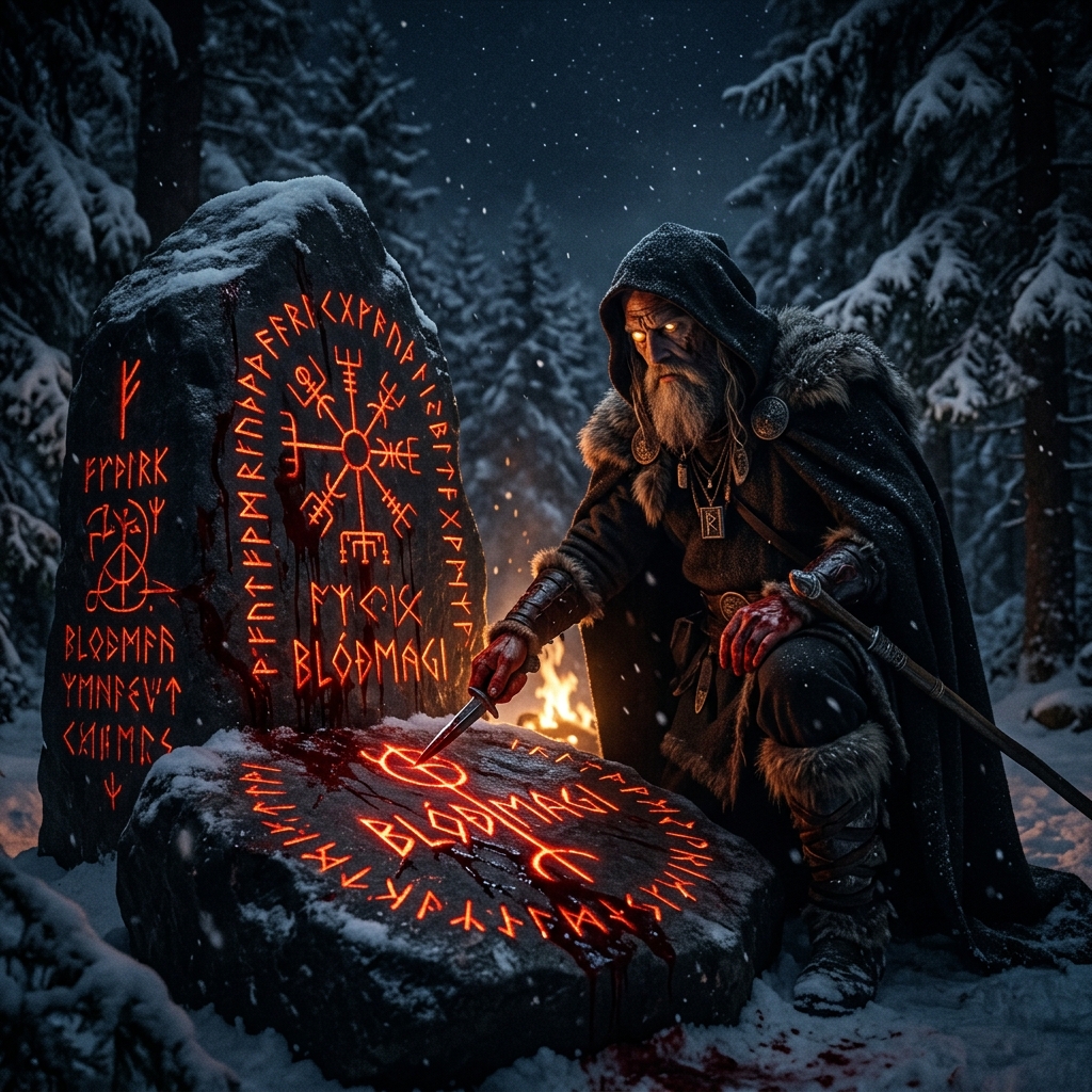 Magia Rúnica Sangrienta (Galdr/Seidr): Criptografía, Odín y Alteración de Probabilidades