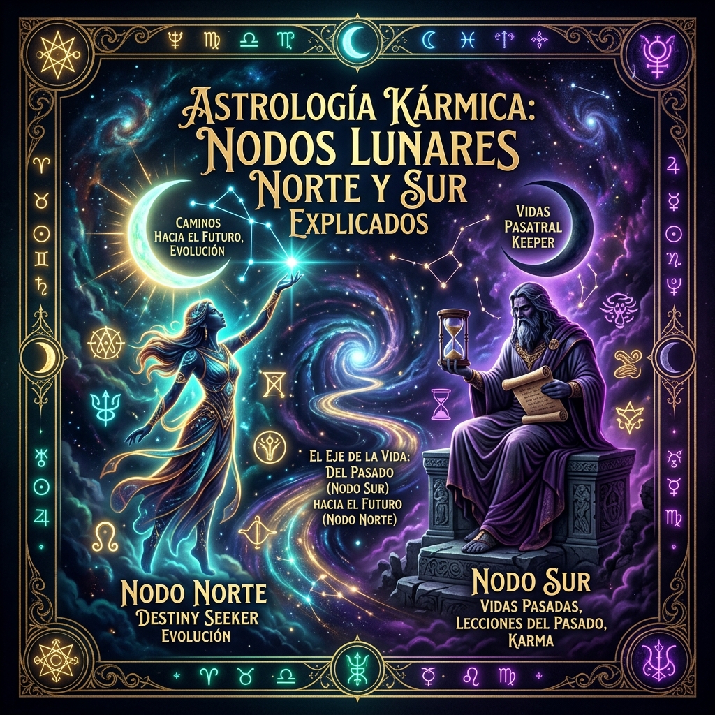 Astrología Kármica: Nodos Lunares Norte y Sur Explicados