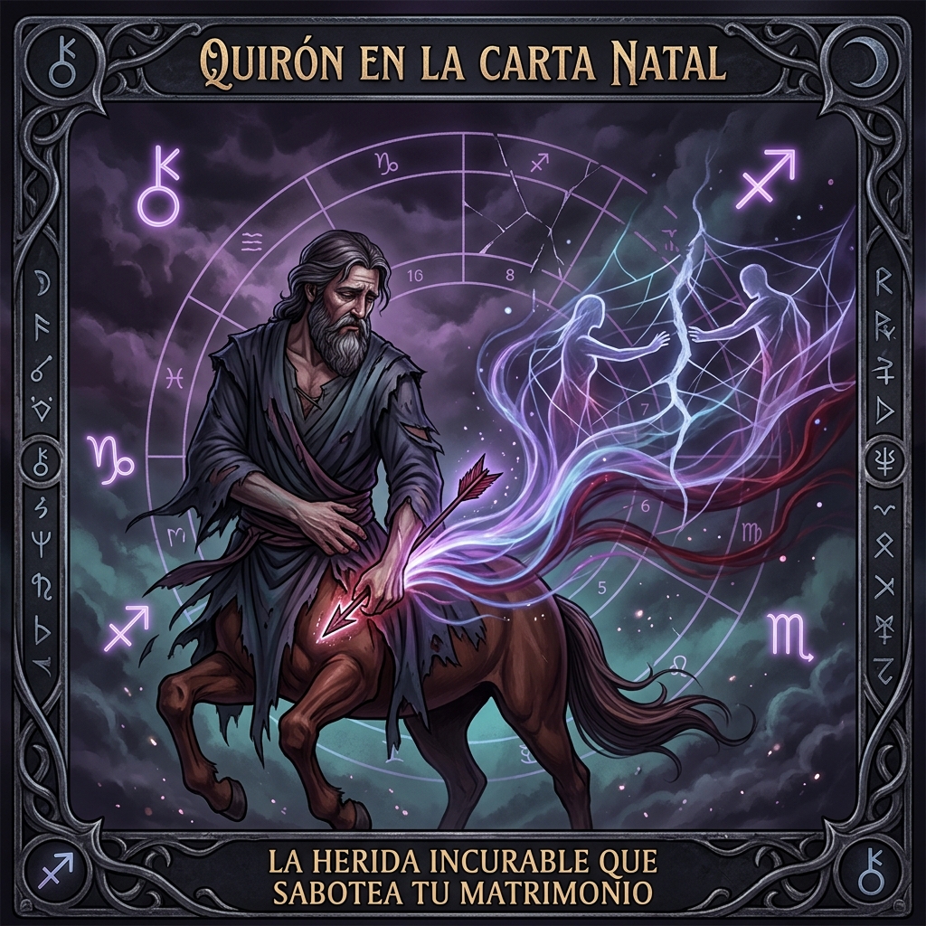 Quirón en la Carta Natal: La Herida Incurable que Sabotea tu Matrimonio