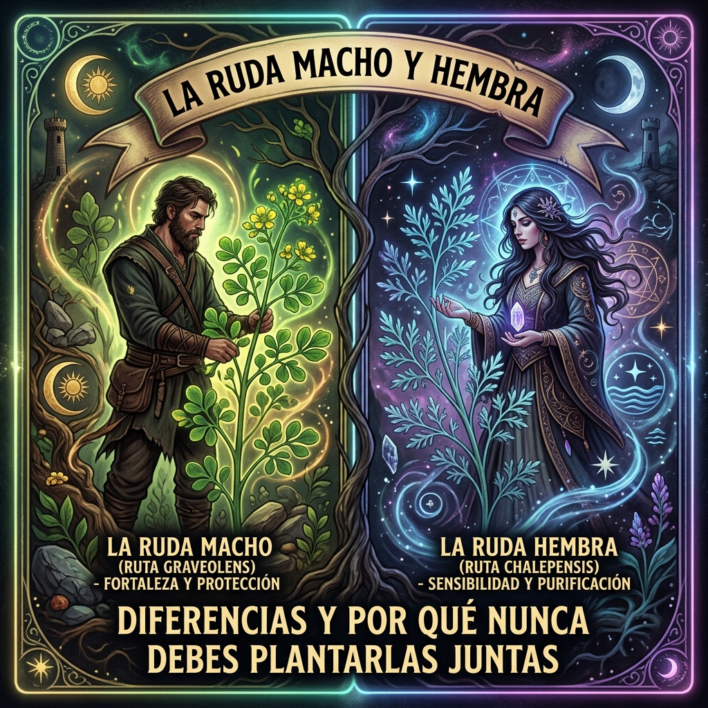 La Ruda Macho y Hembra: Diferencias y Por Qué NUNCA Debes Plantarlas Juntas