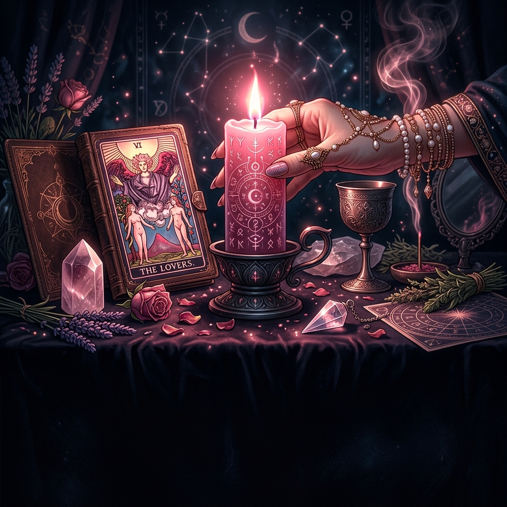 Vela Rosa para Atraer el Amor