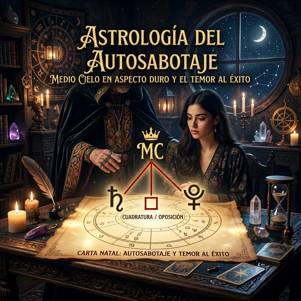 Astrología del Autosabotaje: Medio Cielo en Aspecto Duro y el Temor al Éxito